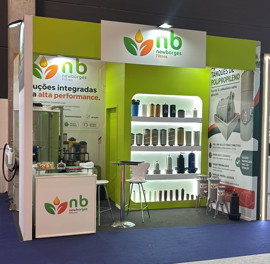 Estande da New Borges na ExpoPostos 2026 — Rua O, Estande 05